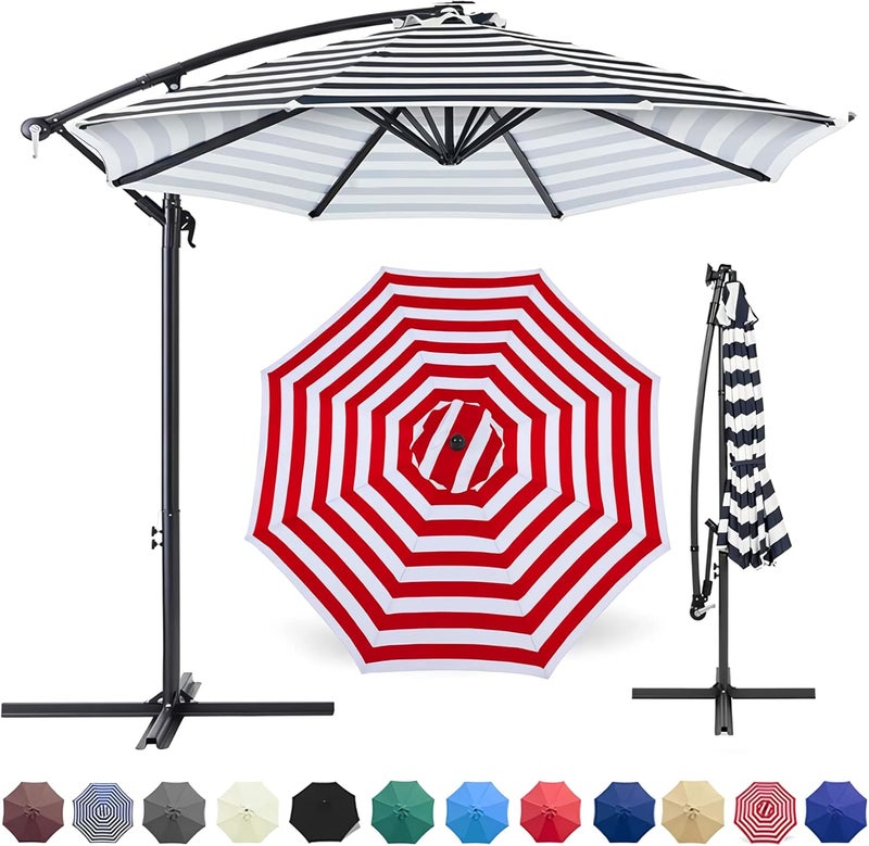 GLDDFDG Patio Umbrella Canopy, Universal Replacement Cover for 10 Feet 8- Ribs Outdoor Round Patio Market Umbrella Parasol Canopy Top Sun Shade Accessory, 300D UV Protective And Water Resistant Patio Canopy , - Image 1